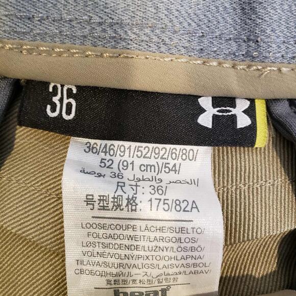 Under Armour UA Golf Shorts Men's Size 36 Khaki Flat Front Performance - Picture 6 of 10